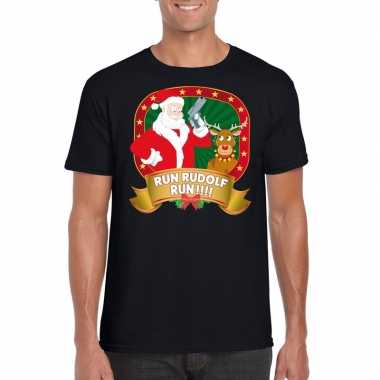 Foute kerst t-shirt run rudolf voor heren
