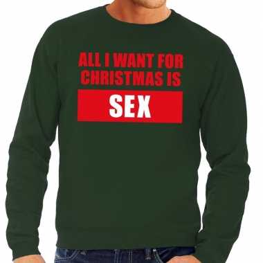 Foute kersttrui christmas sex groen voor heren