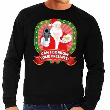 Foute kersttrui zwart can i borrow some presents voor heren
