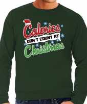 Foute kersttrui calories dont count christmas groen voor heren