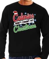 Foute kersttrui calories dont count christmas zwart voor heren