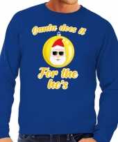 Foute kersttrui kerstman does it for the ho s blauw voor heren