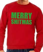 Foute kersttrui merry shitmas rood voor heren