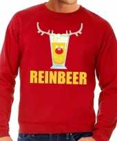 Foute kersttrui reinbeer rood voor heren