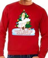 Foute kersttrui rood dont fart at christmas voor heren