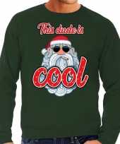 Foute kersttrui stoere kerstman this dude is cool groen heren