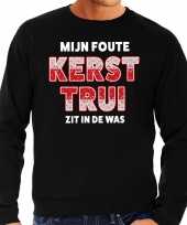 Foute kersttrui zit in de was zwart voor heren
