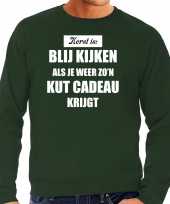 Groene foute kersttrui sweater kerst is blij kijken kut cadeau outfit heren