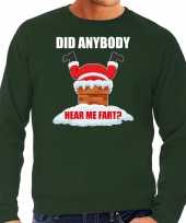 Grote maten foute kersttrui outfit did anybody hear my fart groen voor heren