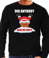 Grote maten foute kersttrui outfit did anybody hear my fart zwart voor heren