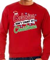 Grote maten kersttrui calories dont count christmas rood heren