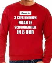 Rode foute kersttrui sweater kerst is 3 keer knikken naar schoonfamilie outfit heren