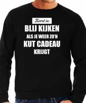 Zwarte foute kersttrui sweater kerst is blij kijken kut cadeau outfit heren